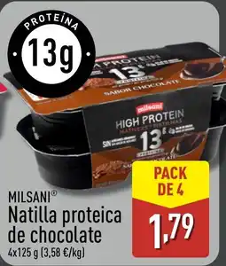 ALDI MILSANI Natilla proteica de chocolate oferta