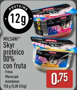 ALDI MILSANI Skyr proteico 00% con fruta oferta