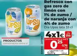 Dia Dia upss - refresco con gas zero de limón con 1% de zumo/de naranja con 4% de zumo oferta