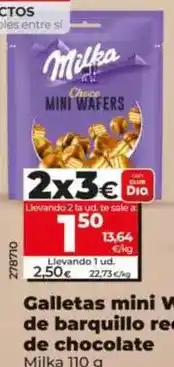 Dia Milka - galletas mini wafers de barquillo recubiertas de chocolate oferta