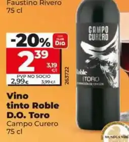 Dia Campo curero - vino tinto roble d.o. toro oferta