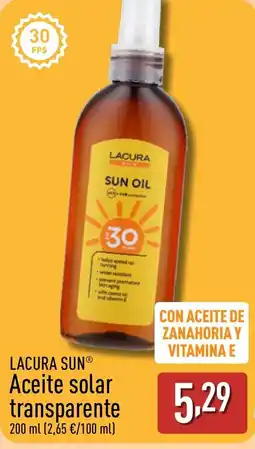 ALDI LACURA SUN Aceite solar transparente oferta