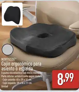 ALDI NOVITESSE Cojín ergonómico para asiento o espalda oferta