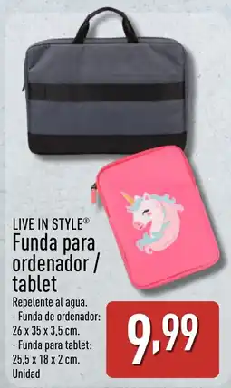 ALDI LIVE IN STYLE Funda para ordenador/ tablet oferta