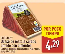 ALDI SELECTUM Queso de mezcla curado untado con pimentón oferta
