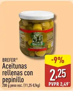 ALDI BREFER Aceitunas rellenas con pepinillo oferta