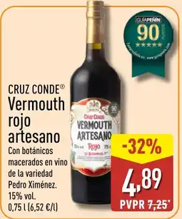 ALDI CRUZ CONDE Vermouth rojo artesano oferta