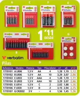 Folder VERBATIM Pilas oferta
