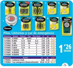 Folder CECASA Pilas, Linternas y Luz de emergencia oferta