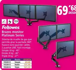 Folder FELLOWES Brazos monitor Platinum Series oferta
