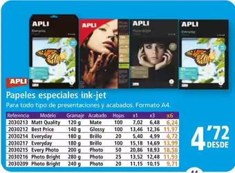 Folder APLI Papeles especiales ink-jet oferta