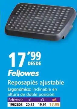 Folder FELLOWES Reposapiés ajustable oferta