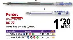 Folder PENTEL BK 77 Punta fina Bola de 0,7mm. oferta