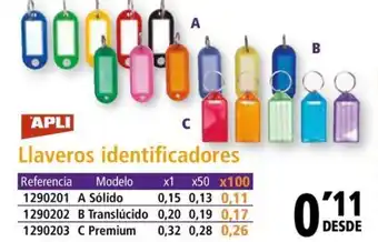 Folder APLI Llaveros identificadores oferta