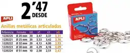 Folder APLI Anillas metálicas articuladas oferta