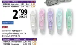 Folder DUO Corrector retráctil y recargable con goma de borrar oferta