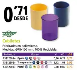 Folder FAIBO Cubiletes oferta
