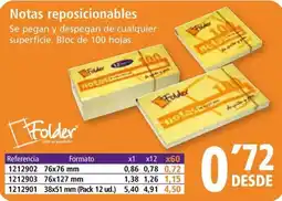 Folder Notas reposicionables oferta