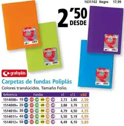 Folder Carpetas de fundas Poliplás oferta