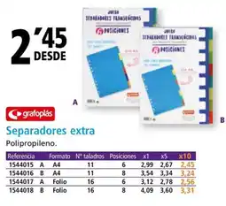 Folder GRAFOPLAS Separadores extra oferta