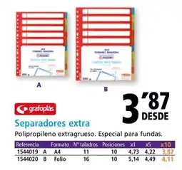 Folder GRAFOPLAS Separadores extra oferta
