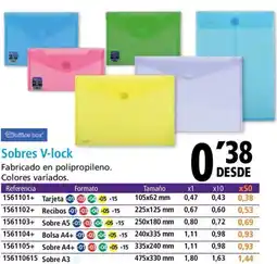 Folder Sobres V-lock oferta