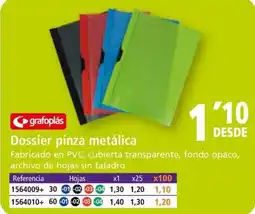 Folder GRAFOPLAS Dossier pinza metálica oferta