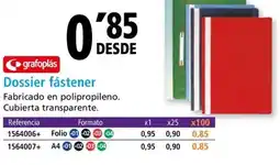 Folder GRAFOPLAS Dossier fástener oferta
