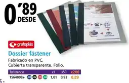 Folder GRAFOPLAS Dossier fástener oferta
