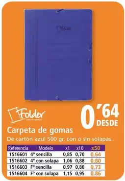 Folder Carpeta de gomas oferta