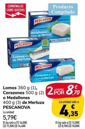 Carrefour Market Lomos, corazones o medallones de merluza pescanova oferta