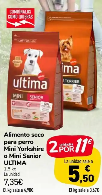 Carrefour Market Alimento seco para perro mini yorkshire o mini senior ultima oferta