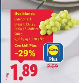 Lidl Uva blanca oferta