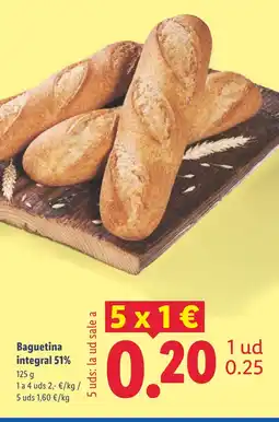 Lidl Baguetina integral 51% oferta