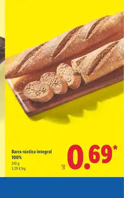 Lidl Barra rústica integral 100% oferta