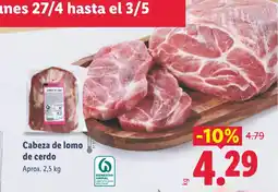 Lidl Cabeza de lomo de cerdo oferta