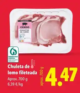Lidl Chuleta de lomo fileteada oferta