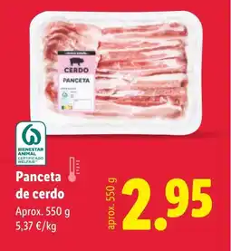 Lidl Panceta de cerdo oferta