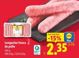 Lidl Longaniza fresca de pollo oferta