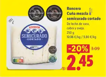 Lidl RONCERO Cuña mezcla semicurado cortado oferta