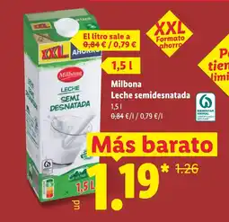 Lidl MILBONA Leche semidesnatada oferta