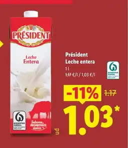 Lidl PRÉSIDENT Leche entera oferta