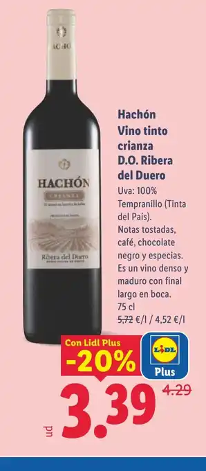 HACHÓN Vino tinto crianza D.O. Ribera del Duero