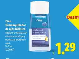Lidl CIEN Desmaquillador de ojos bifásico oferta