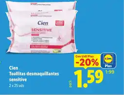 Lidl CIEN Toallitas desmaquillantes sensitive oferta
