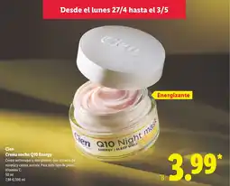 Lidl CIEN Crema noche Q10 Energy oferta