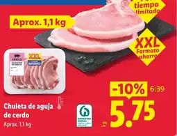 Lidl Chuleta de aguja de cerdo oferta