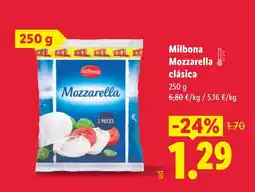 Lidl MILBONA Mozzarella clásica oferta