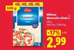 Lidl MILBONA Mozzarella rallada oferta