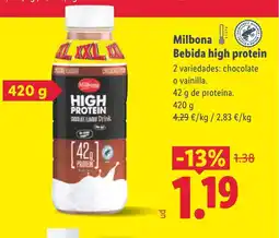 Lidl MILBONA Bebida high protein oferta